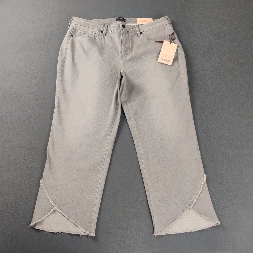 NYDJ Marilyn Straight Crop Jeans Women's 12  Strech Lift Tuck Tecnologi NWT